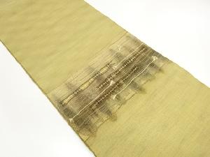 変わり織抽象横段に横縞模様織出し名古屋帯